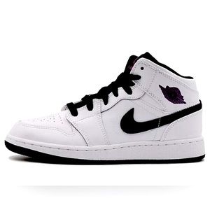 Nike Air Jordan 1 Mid 'Black Fuchsia Blast’ (YOUTH)